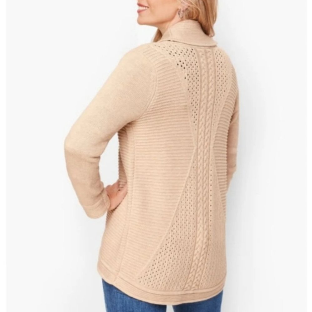 NWT Talbots Mix Stitch Cocoon Open Cardigan MP - Picture 3 of 16
